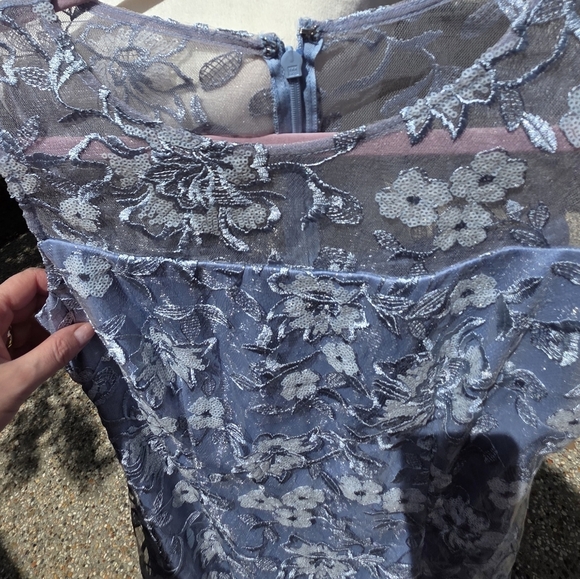 Alex Evenings Floral Lace Embroidered Sleeveless Dress Baby Blue 6 - Picture 10 of 16